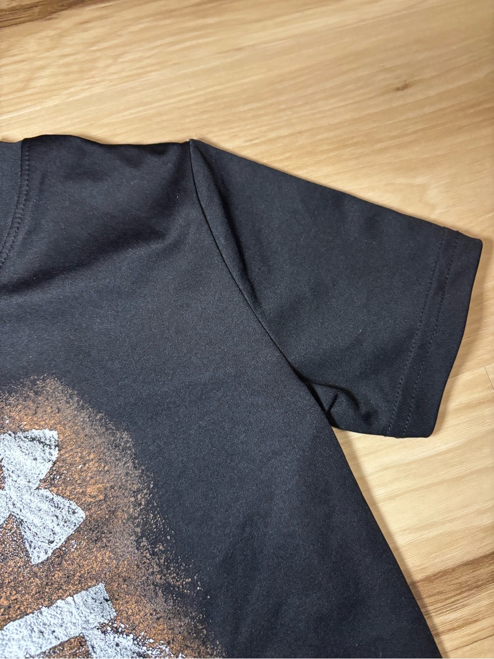 Under Armour Black Short-Sleeve Tee with White Logo Baseball theme - Picture 3 of 5